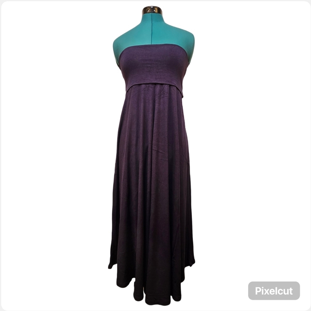 INC International Concepts navy blue knit sleeveless midi dress women size M US.